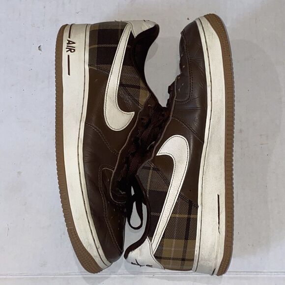 Nike AIR FORCE 1'07 MEN'S LX CACAO PLAID CASUAL BROWN IVORY DV0791-200 SIZE 10.5 - Picture 3 of 16